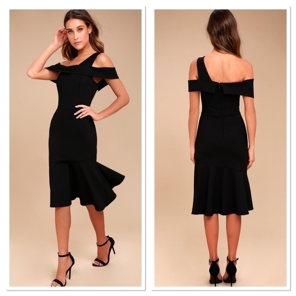 Adelyn Rae Nicole Knit One Shoulder Trumpet dress - Picture 1 of 9